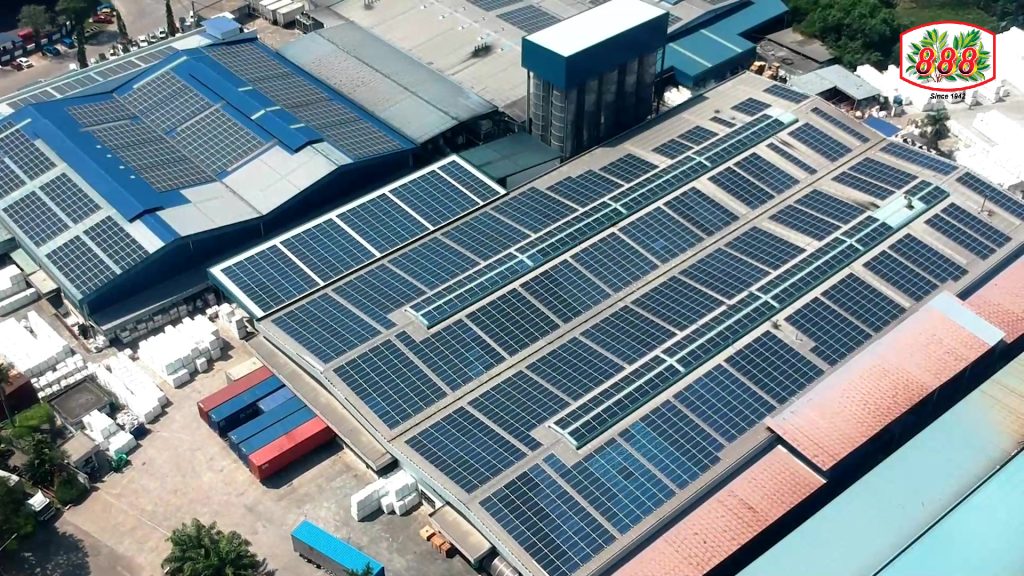 solar panels at Thong Guan factories for sustainability